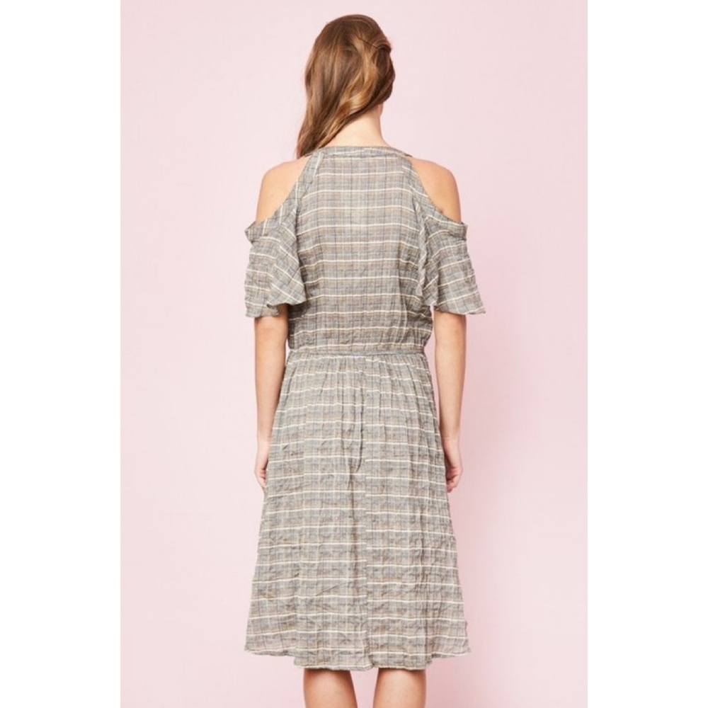 Cottagecore Cold Shoulder Midi Dress - Picture 4 of 8